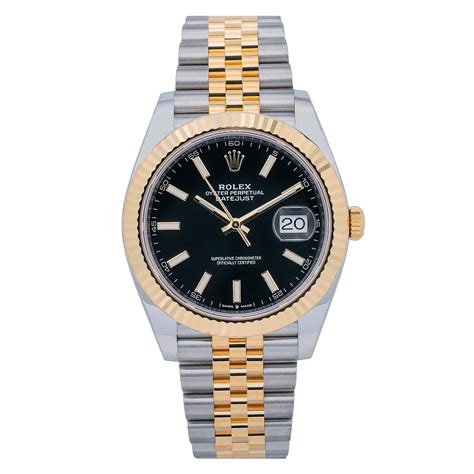 rolex datejust two tone black face|2023 datejust 41mm 126300.